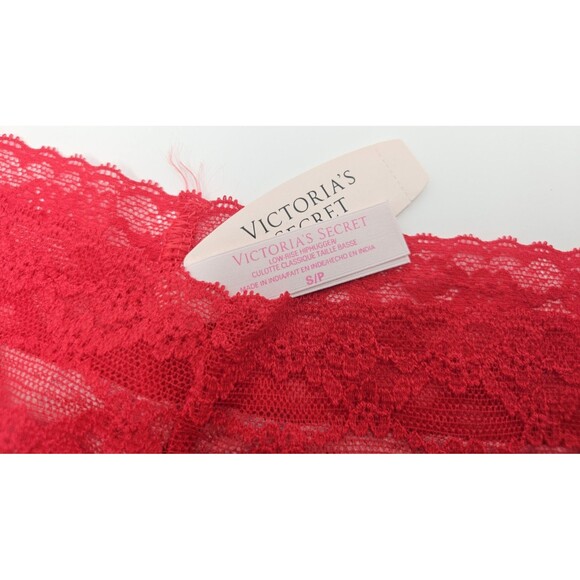 VICTORIA’S SECRET Soft Cotton blend Lace Low Rise Hip Hugger Panty Size S/P Lace - Picture 3 of 5